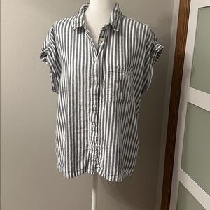 Orvis Blue and White Striped Shirt